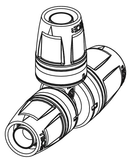 TECE T-Stück TECElogo Push 20 x 25 x 20 mm, reduziert, PPSU