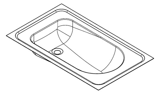 AR Babybadewanne, CAMPUS, Edelstahl, 915x550x150 mm, Einlegemontage