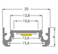 Anbauprofil alu Alu 2000x20x8mm