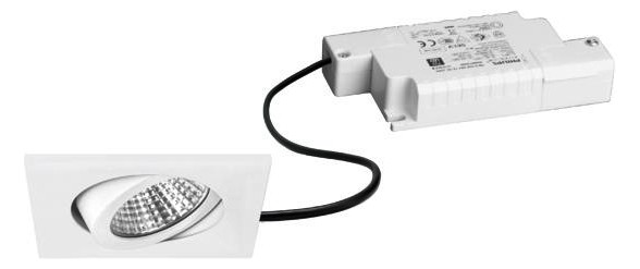 LED-Einbaustrahler 6W 3000K 630lm Konv ws mt 1LED Alu IP20 RF:hochglänzend