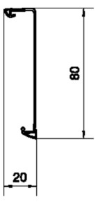 Oberteil SL-K 80mm Kst ver-ws RAL9016