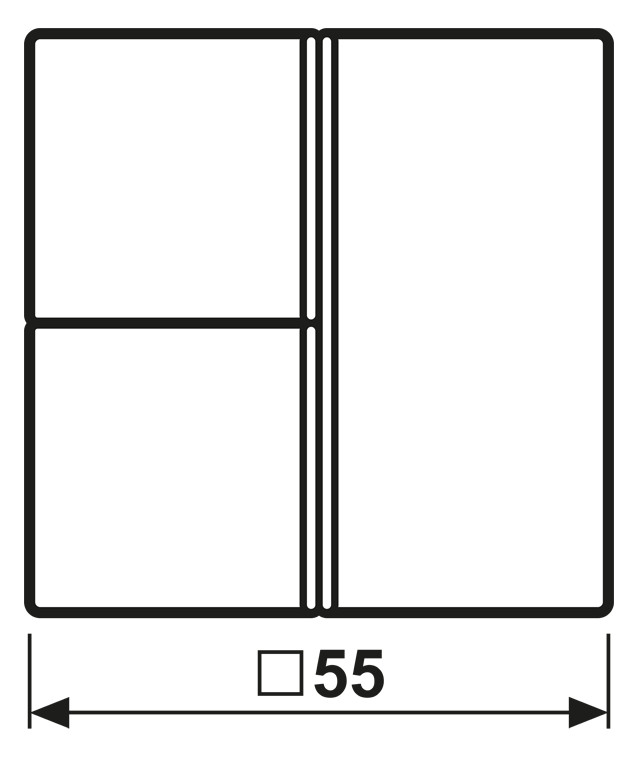 Taste 3t Schalt/Dimm AS ws glz f.Bussystem