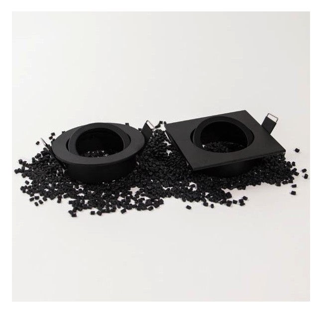 LED-Einbaustrahler 5W LOOP-R 3000K 410lm Konv 1LED Kst IP20 sw mt RF:hochglänzend