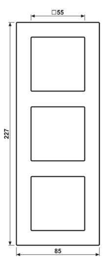 Einbaurahmen 3f alu glz A / A 550 Kst f.GEB-K Unterputzmontage Thermopl