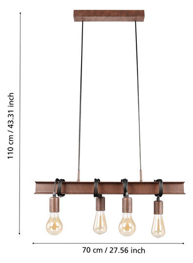 EGLO HL/4 E27 BRAUN-ANTIK          43523 
