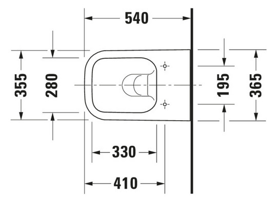 Duravit Wand-Tiefspül-WC Happy D.2 36,5x54cm, 4,5 l, Rimless, weiß