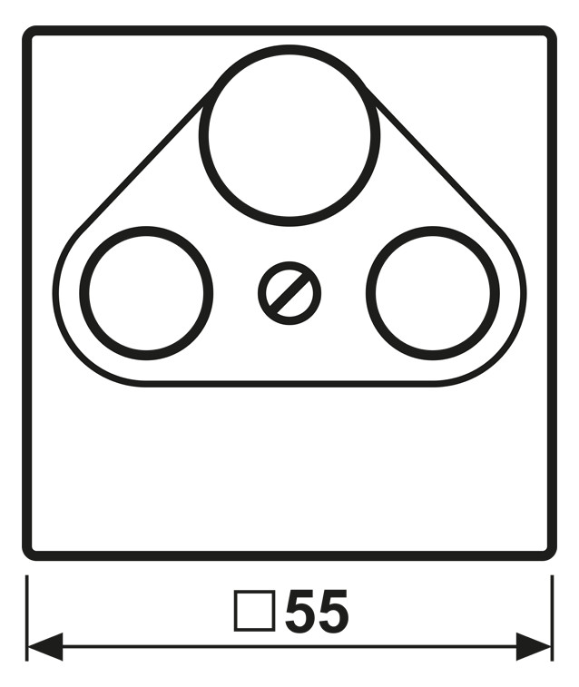 Zentralplatte Sat/TV/Radi AS/A aws 3f Schraubbef ohne