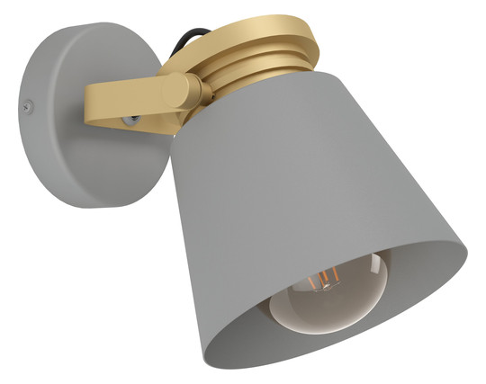 EGLO Wandleuchte/1 E27 Grau/Gold   43835 