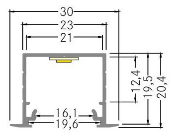 Profil n.Konf sw IP00 100x30x20,4mm nur Konfektionierung Ersatzteil Zubehör
