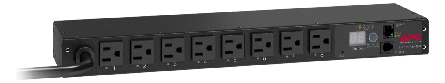 Rack-Stromverteilung 1HE 120V m.Display LED m.LED-Anz Schaltbar