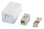 REG-Anschlussdose Cat6A 1xRJ45 IP20 ws m.Staubschutz