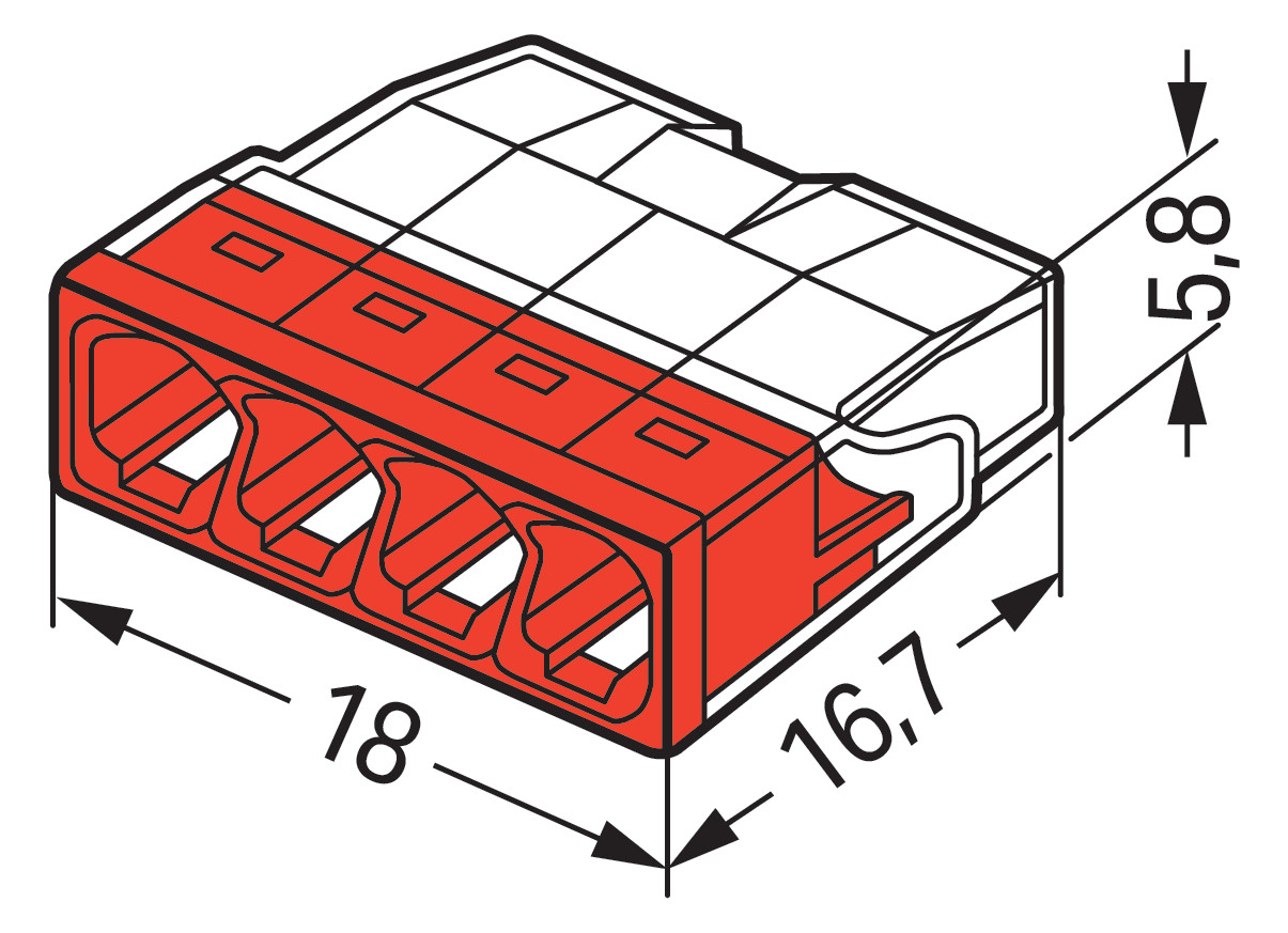 Steckklemme 4f 450V 24A Serie 2273 0,5-2,5qmm f.Massivleiter