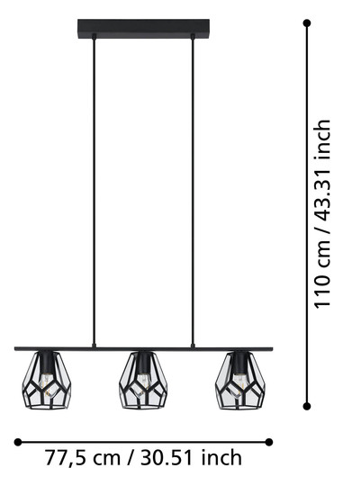 EGLO Hängeleuchte/3 E27            43644 