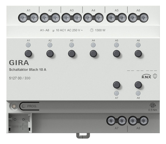 GIRA 512700 Schaltaktor 8f 10 A KNX REG 