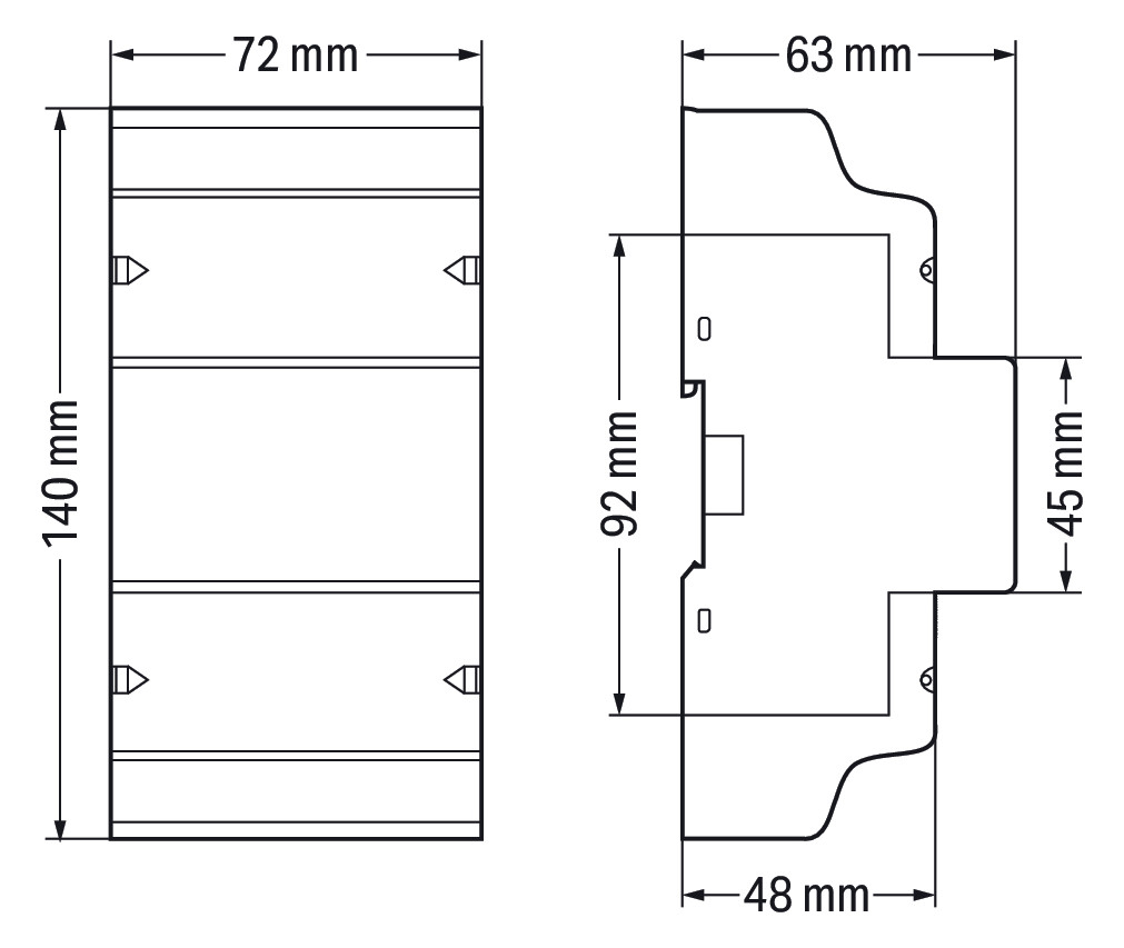 Drehstromzähler Vierleit elektr digi 65A geeicht B 5A RS-485 184-276V/N-L S0