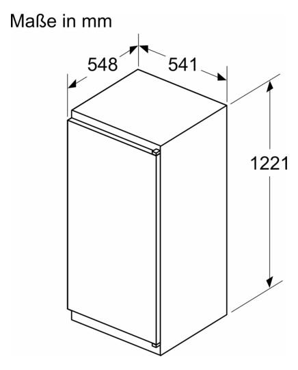 Kühlschrank EB E 172/15l N1225mm integr Schlepp 147kwh ws B541mm H1221mm