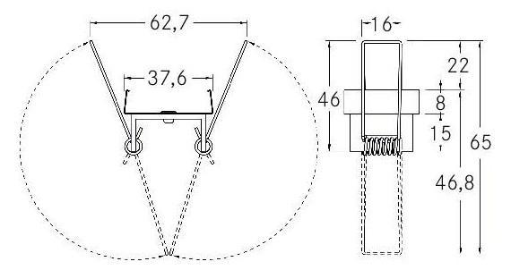 Befestigungsset si Alu L62,7mm B37,6mm H45mm