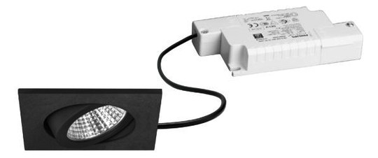 LED-Einbaustrahler 6W 3000K 630lm Konv sw mt 1LED Alu IP20 RF:hochglänzend