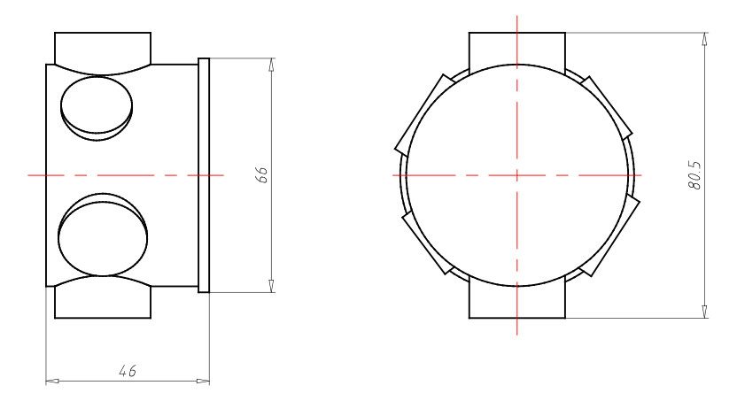 Gerätedose UP luftd ECON Ø68x46mm Kst rnd IP2X