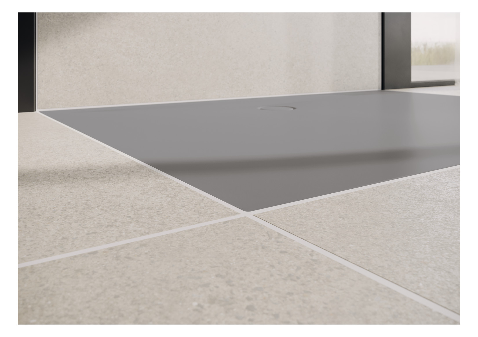 Kaldewei Duschwanne SUPERPLAN ZERO 1522-1 80x90cm, Perl-Effekt, warm grey30
