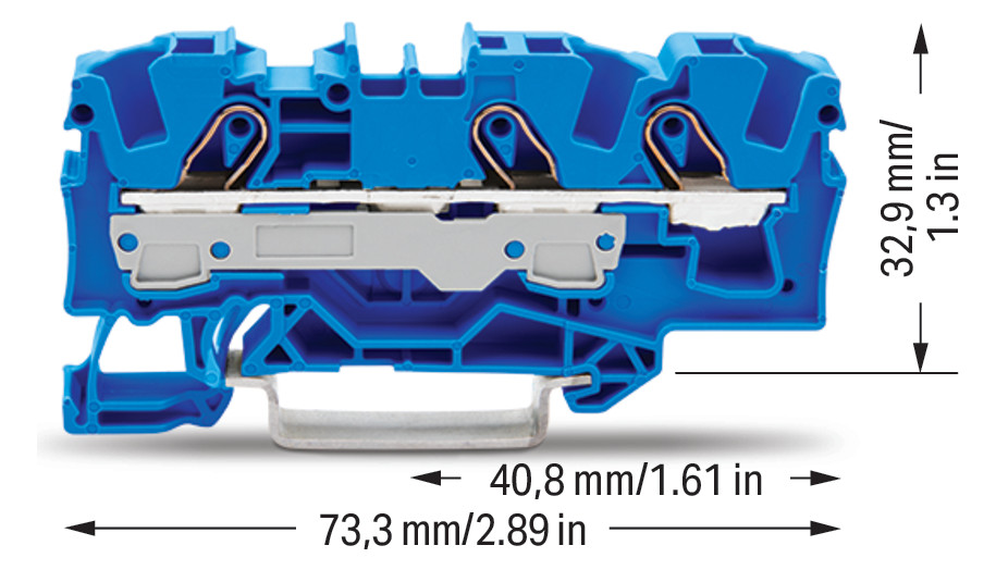 Reihenklemme 0,5-10qmm Serie 2006 1Etage 3kl bl 41A Hutschiene TH35