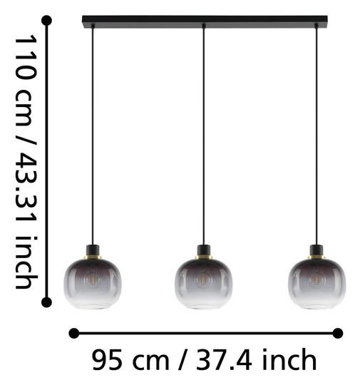 EGLO Hängeleuchte OILELLA schwarz, 99617 