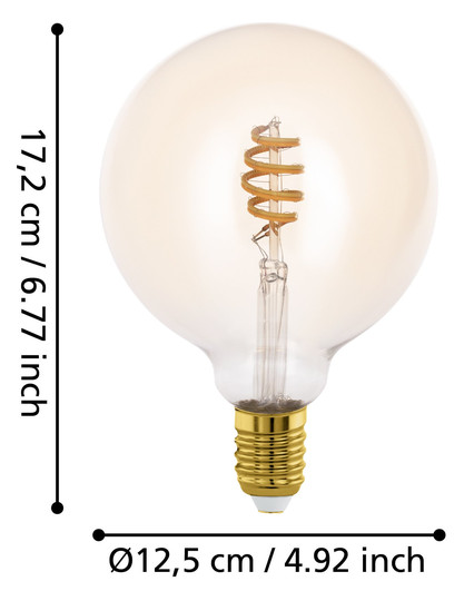EGLO Leuchtmittel amber E27 1X4,9W 12245 