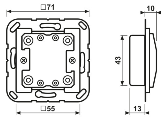 Tastsensor KNX AS/A UP 1f 2pkt Mit Busankopplung