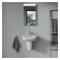 Duravit Handwaschbecken D-Code 45x34cm, mit Hahnloch, Überlauf, Hahnlochbank, weiß