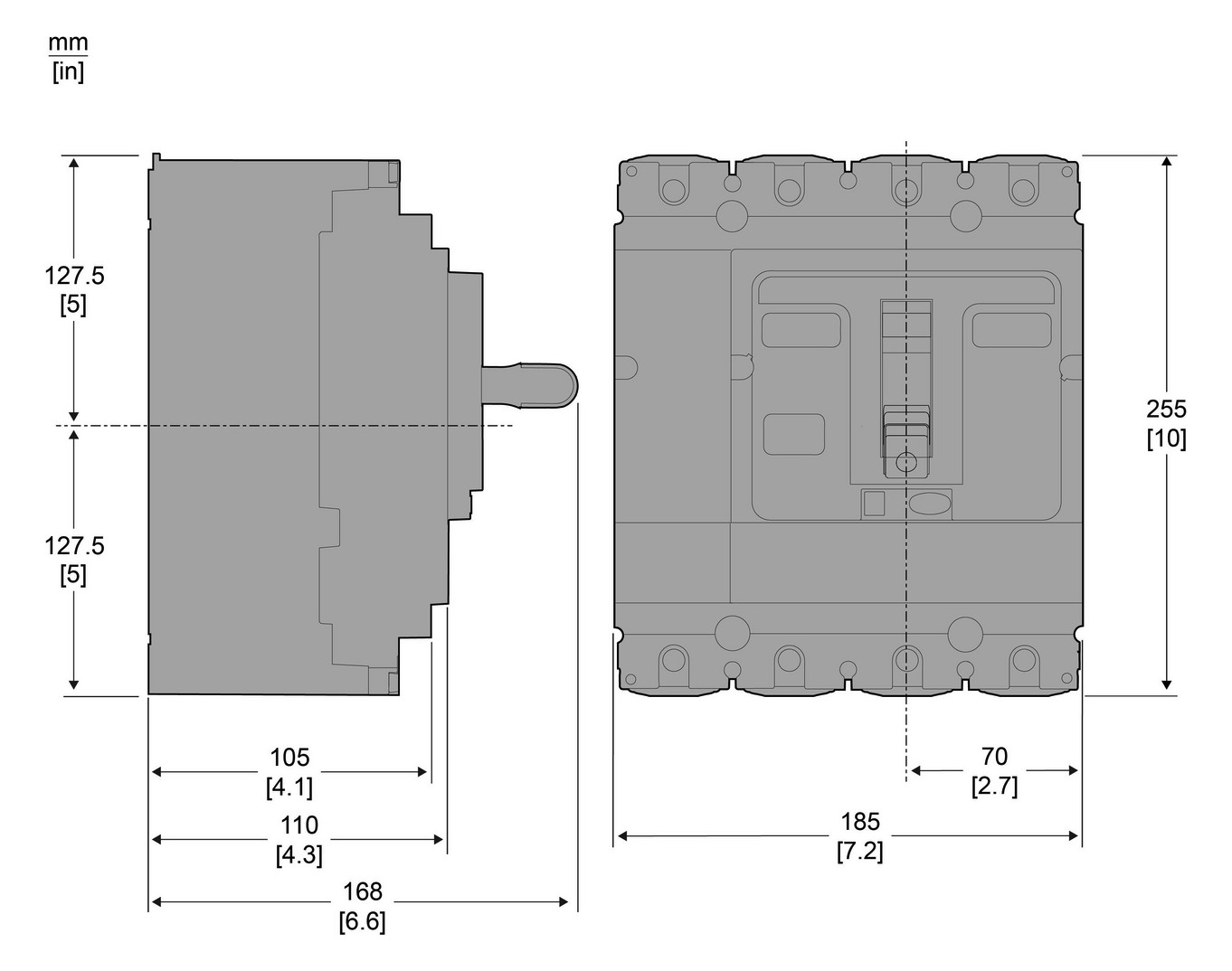 Hauptschalter 400A 4p IP30 Einb Wart/Rep Festeinbau Motorantrieb optional