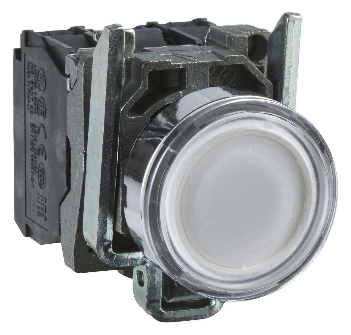 Drucktaster 1f ws rnd Ø22,5mm 1S 1Ö IP66 fl Geeignet für Beleuchtung Tastend