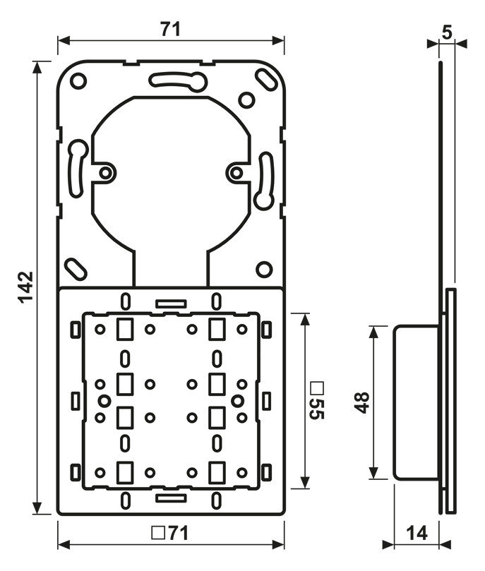 Tastsensor KNX UP ws 8f 8pkt LED m.LED-Anz