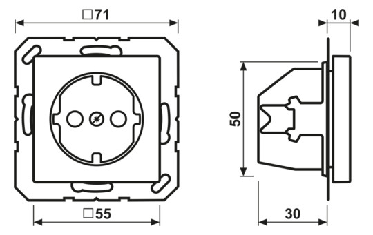 Steckdose 1f ws glz AS UP IP20 vert