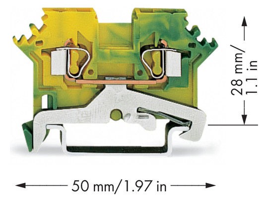 Schutzleiter-Reihenklemme Serie 280 0,08-2,5qmm gn/ge 1Etage APL_erf.