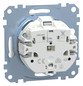 Steckdose 1f akws glz System M UP m.BS IP20 aktivweiß