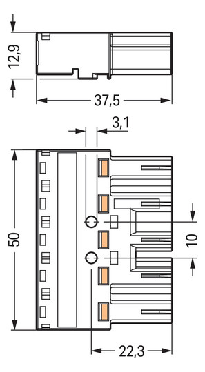 Steckverbinder Gebäude 5p Serie 770 25A Federzug 400V 4qmm 3 N PE 1
