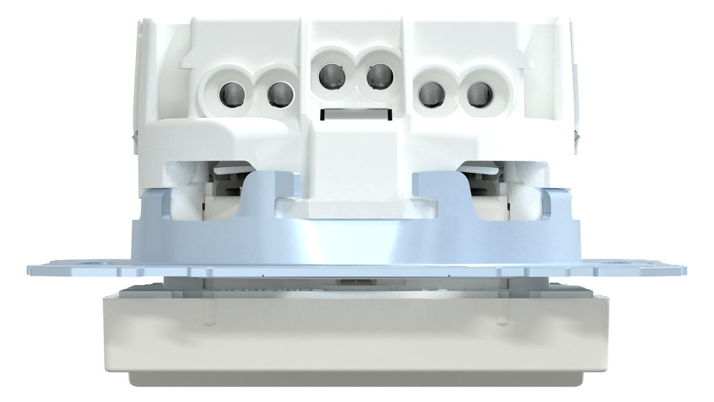 Steckdose 1f polws glz System M UP m.OL m.BS Mit Orientierungslicht IP20