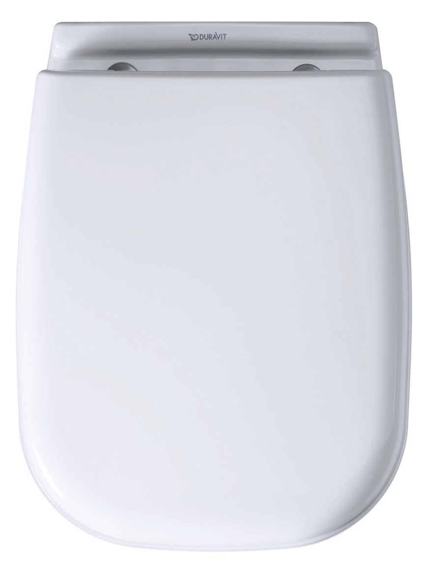 Duravit WC-Sitz D-Code Compact ohne Absenkautomatik, Scharniere Edelstahl, weiß