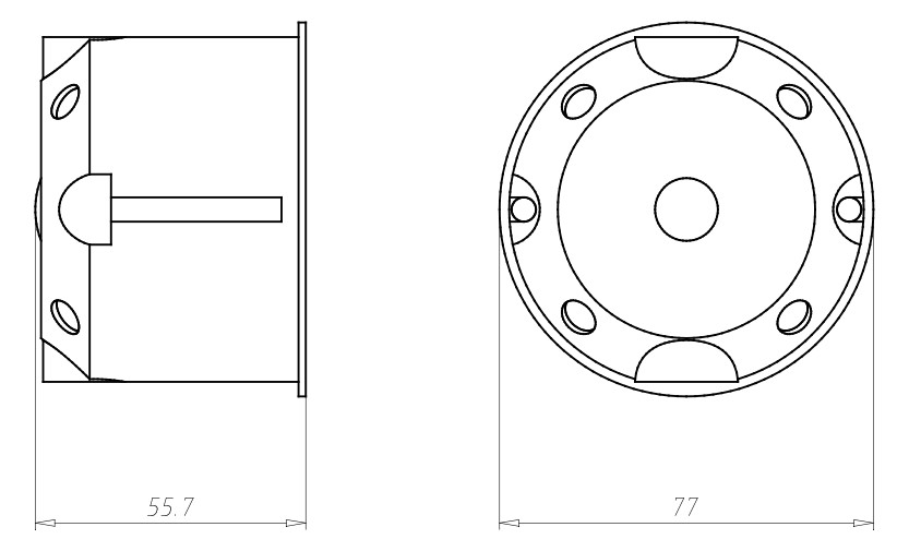 Schallschutzdose HW Ø74x54,4mm Kst IP3X Ger/VerbDose/kast rnd