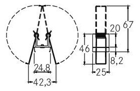 Haltefeder alu L25mm B24,8mm