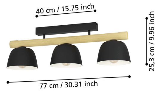 EGLO Deckenleuchte/3 E27           43738 