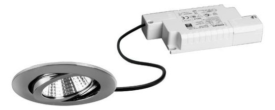 LED-Einbaustrahler 6W 3000K 630lm Konv chr glz 1LED Alu IP20 RF:hochglänzend