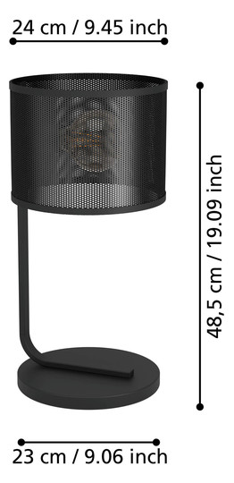EGLO Tischleuchte/1 E27 Schwarz    43797 
