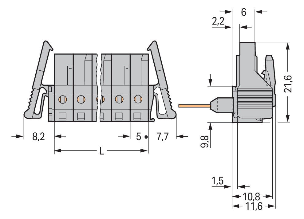 Platinenstecker Stift 12p Serie 232 gr 1re 5mm Zinn Löt frei