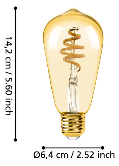 EGLO Leuchtmittel amber E27 1X4,9W 12242 