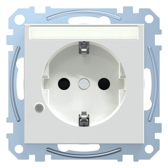 Steckdose 1f akws glz System M UP m.BS IP20 aktivweiß