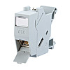 REG-Anschlussdose Cat6A 1xRJ45 IDC IP20 schräg Schneidklemme IDC lgr
