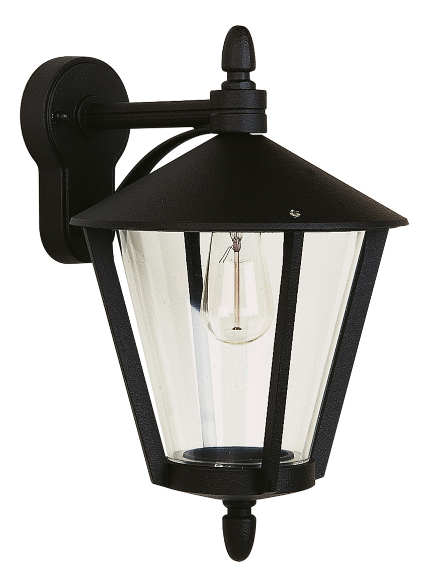 Wandanbauleuchte 75W HV sw IP44 E27 Ø260x415mm