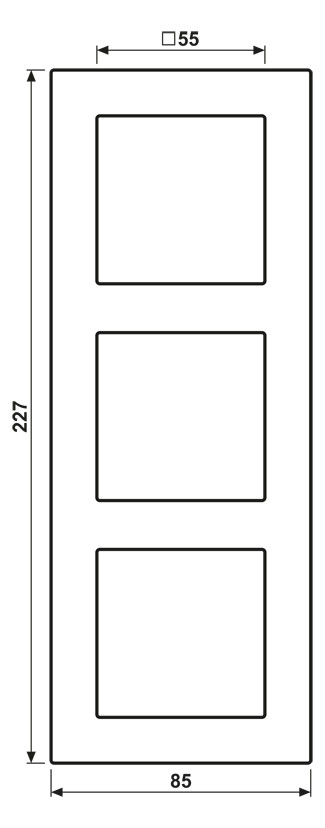Einbaurahmen 3f alu glz A / A 550 Kst f.GEB-K Unterputzmontage Thermopl