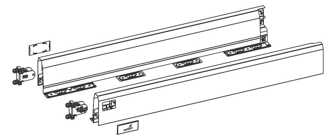 Bild ArciTech Set Zarge, Zargenhöhe 94 mm x NL 650 mm, weiß, links und rechts - Hettich-1